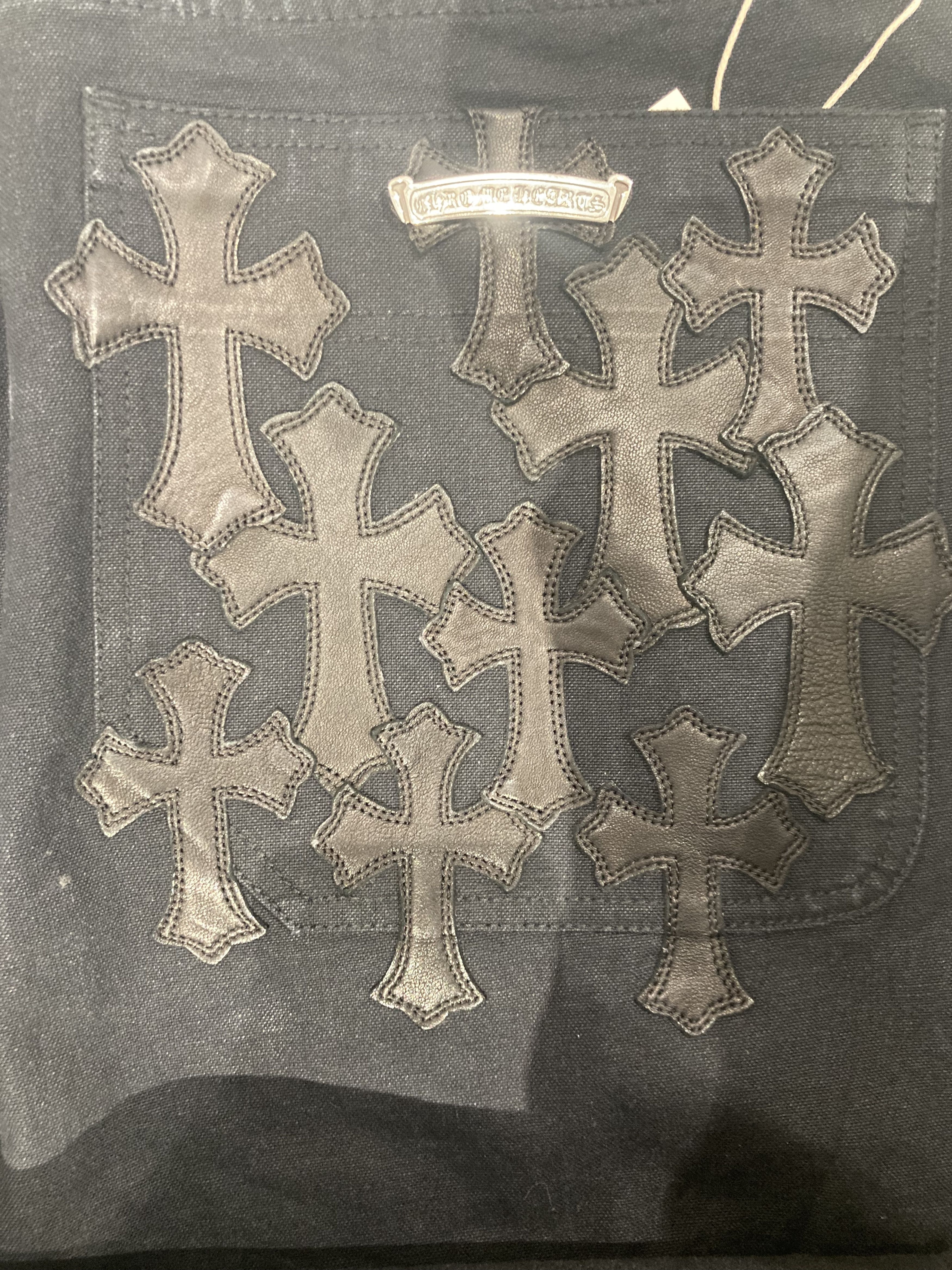 Chrome Hearts Chrome Hearts Black Cross Patch Leather Carpenter Pants Size 25" / US 0 / IT 36 - 8 Thumbnail