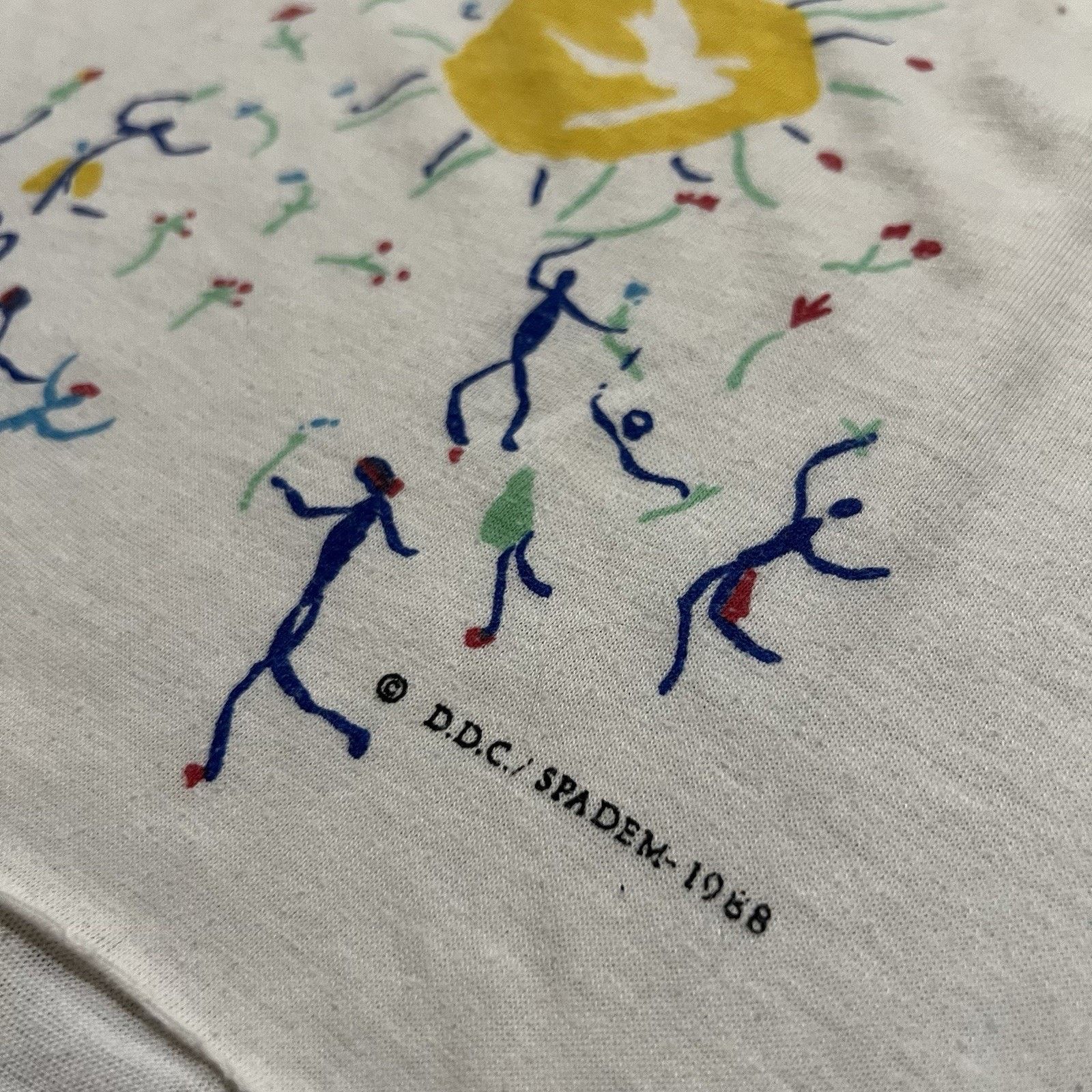Vintage VTG Picasso T Shirt White Spadem Cropped 80s Artistic Art L Size L / US 10 / IT 46 - 4 Thumbnail