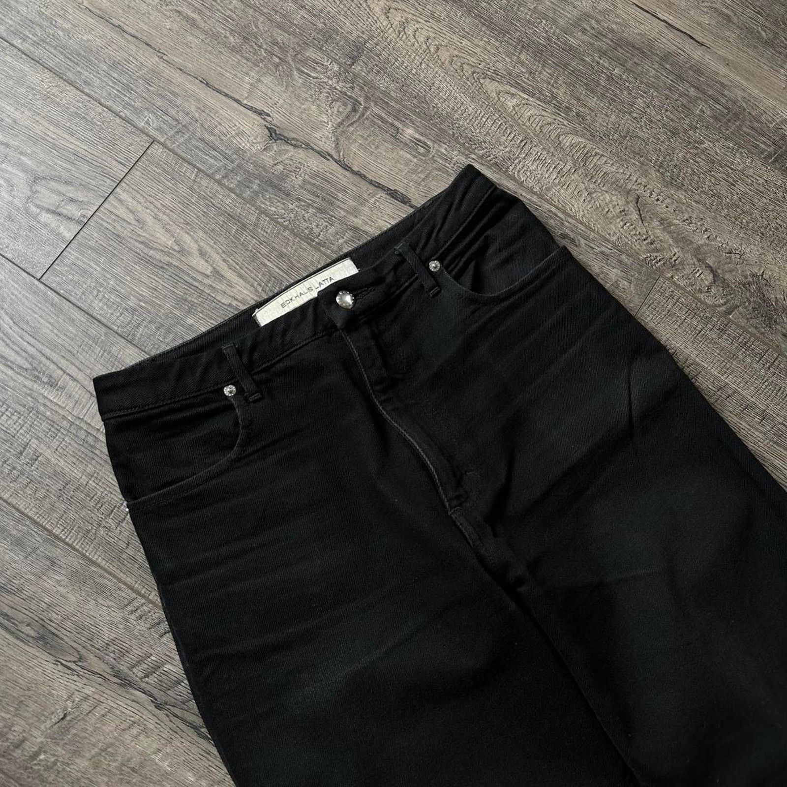 Eckhaus Latta Black Designer Eckhaus Latta Denim Wide Leg Flare Jeans Pant Size US 29 - 5 Thumbnail
