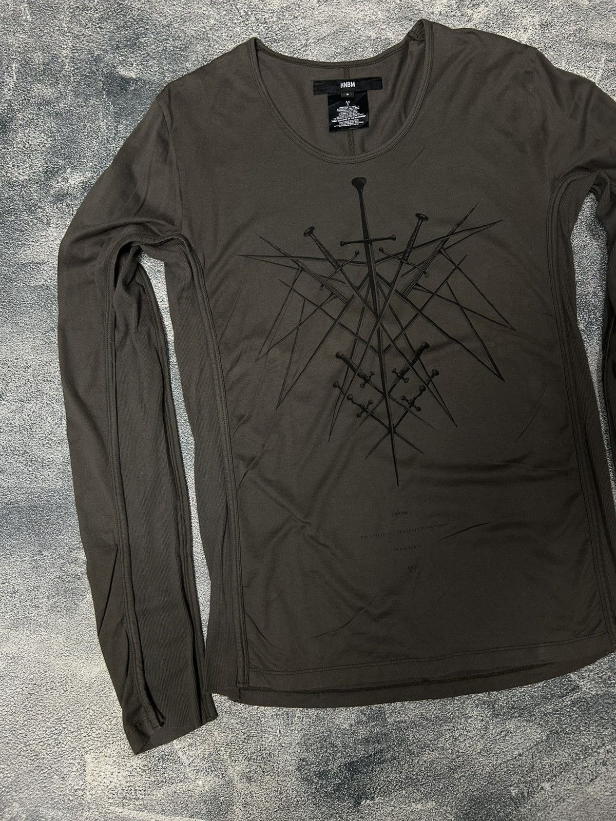 Japanese Brand HNBM JAPAN Freemasonry logo distressed longsleeve Size US M / EU 48-50 / 2 - 3 Thumbnail