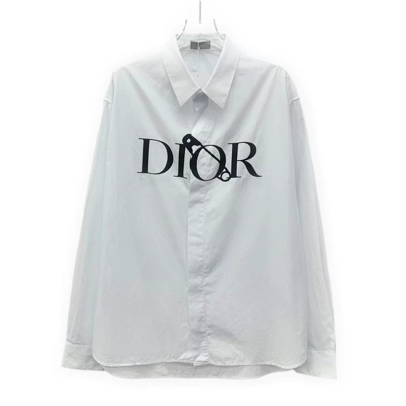 Dior Dior White logo letter print cotton lapel long-sleeved shi Size US XS / EU 42 / 0 - 1 Thumbnail