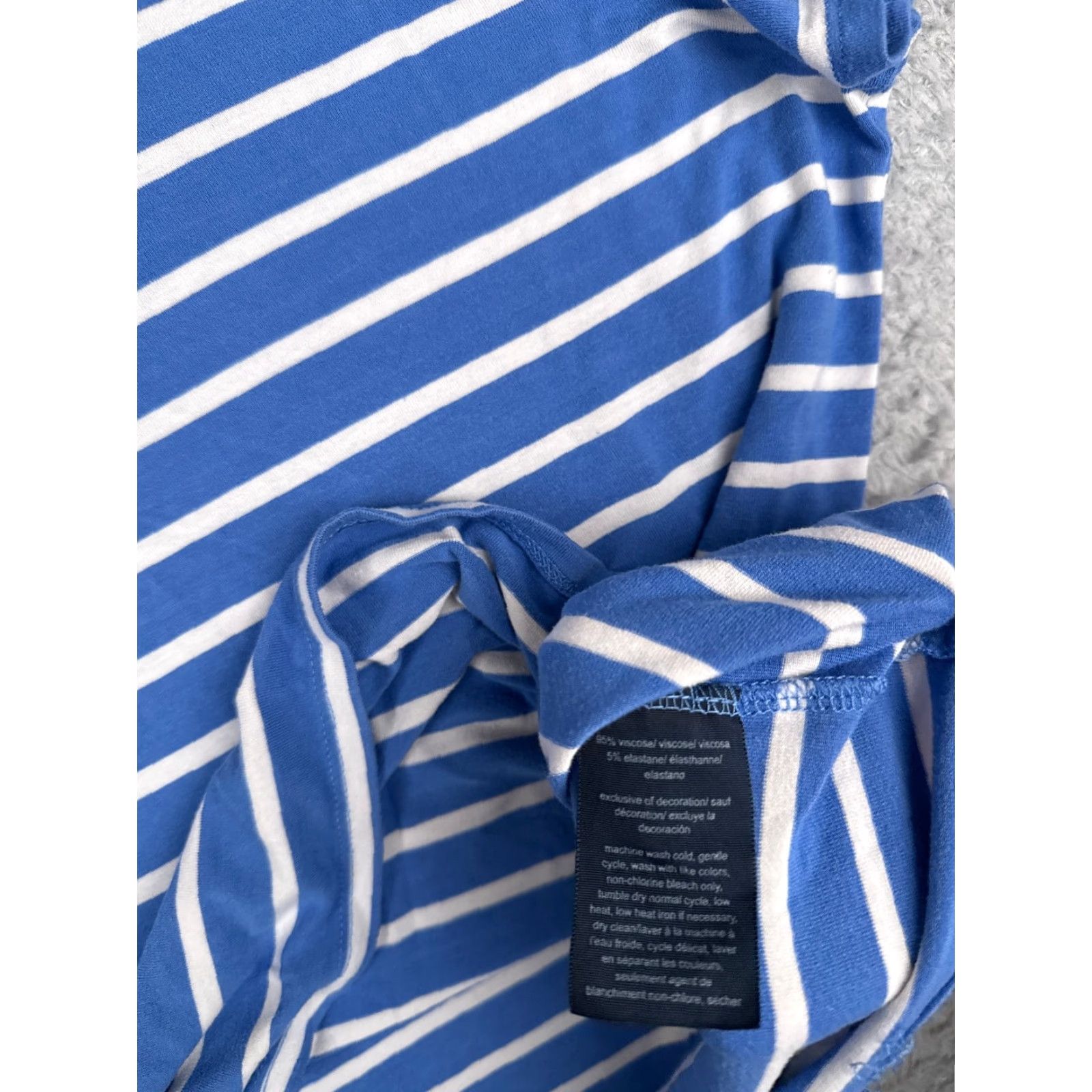 Tommy Hilfiger Tommy Hilfiger Shirt Women Adult XL Blue Striped Scoop Neck Short Sleeve Logo T-Shirt Casual Womens Size XL / US 12-14 / IT 48-50 - 7 Thumbnail