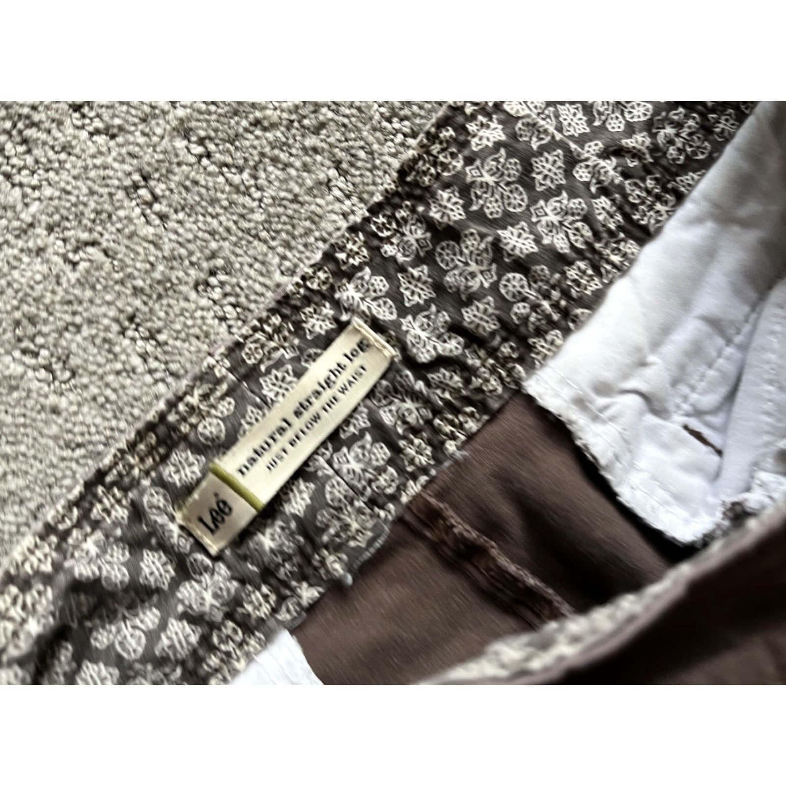 Lee Lee Natural Straight Leg Pants Women's 34x30 Brown Just Below the Waist Actual Size 24" / US 00 / IT 34 - 5 Thumbnail