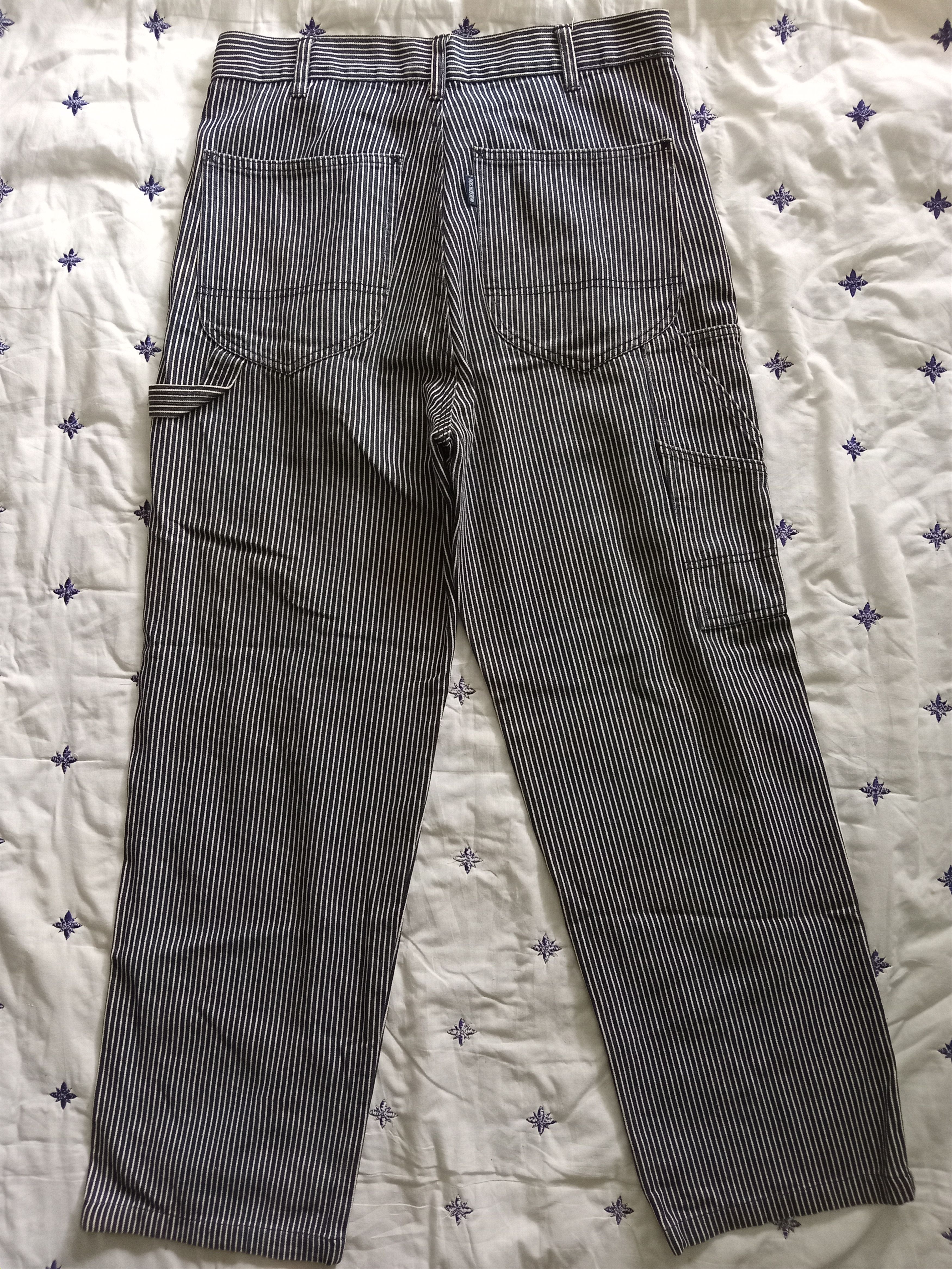 Japanese Brand × Vintage DOG HOUSE💥Faded Union Made Hickory Stripes Carpenter Pants Size US 32 / EU 48 - 10 Thumbnail