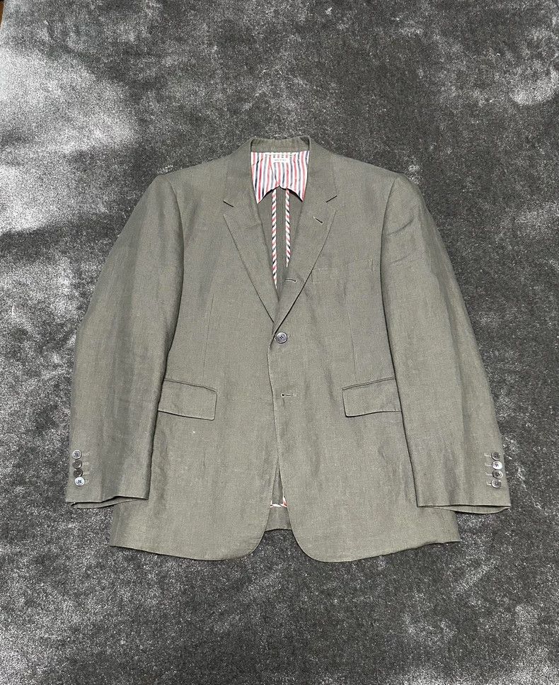 Thom Browne Thom Browne size3 Medium grey linen jacket Size 38S - 1 Thumbnail