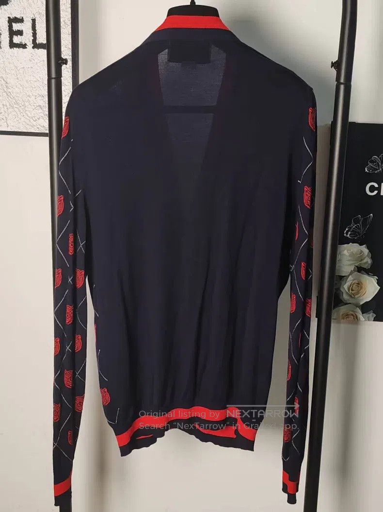 Gucci Gucci Full-print tiger head knitted cardigan coat Size L / US 10 / IT 46 - 2 Thumbnail