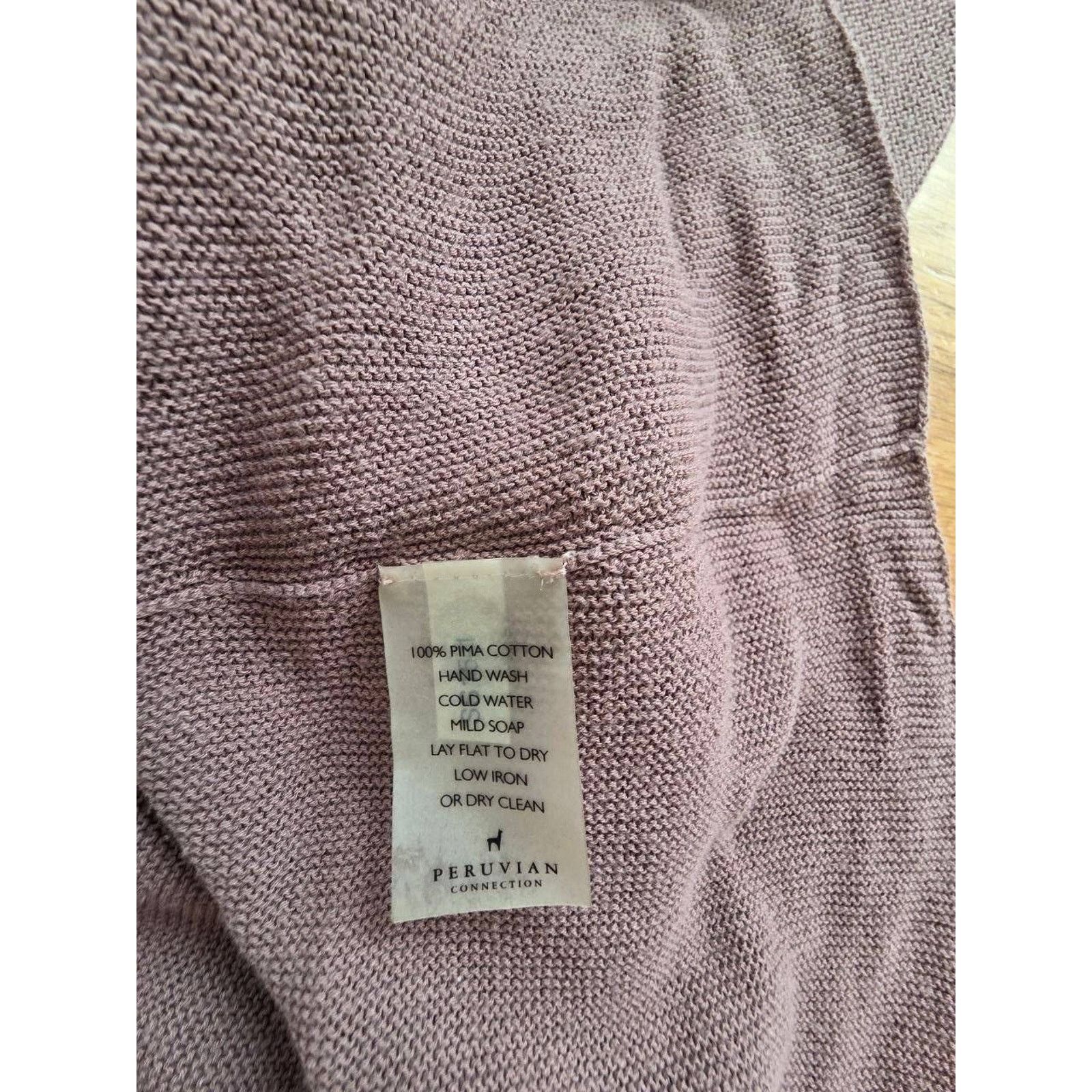 & Other Stories Peruvian Neck Knit 100% Pima Cotton Purple S A001070 Size S / US 4 / IT 40 - 5 Thumbnail