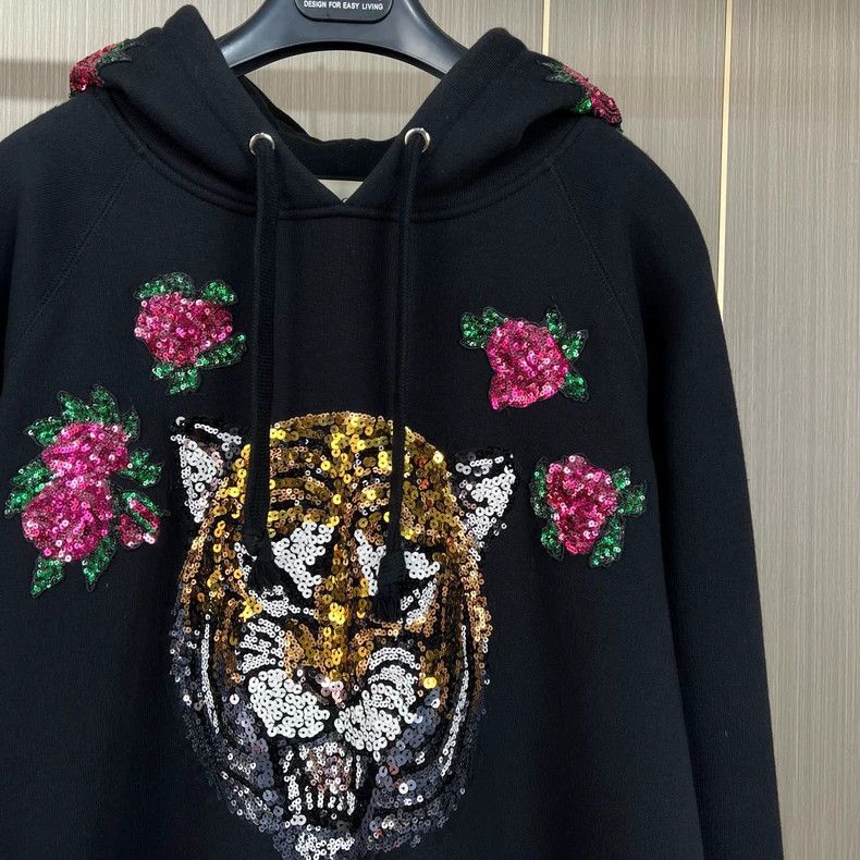 Gucci Gucci Sequin tiger head embroidered hoodie 2504-Nextarrow Size US S / EU 44-46 / 1 - 3 Thumbnail