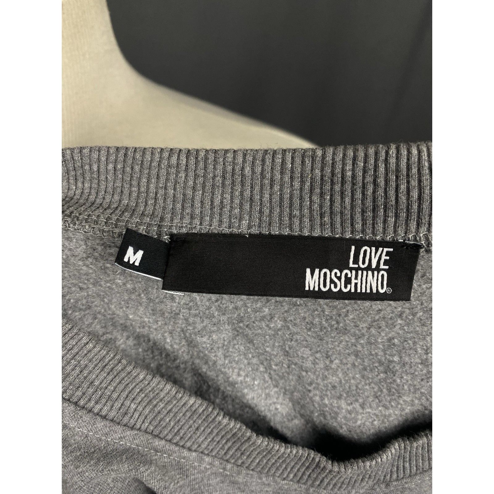 Moschino Moschino Psychobilly Big Logo Men's Gray Crewneck Sweater Si Size US M / EU 48-50 / 2 - 9 Thumbnail