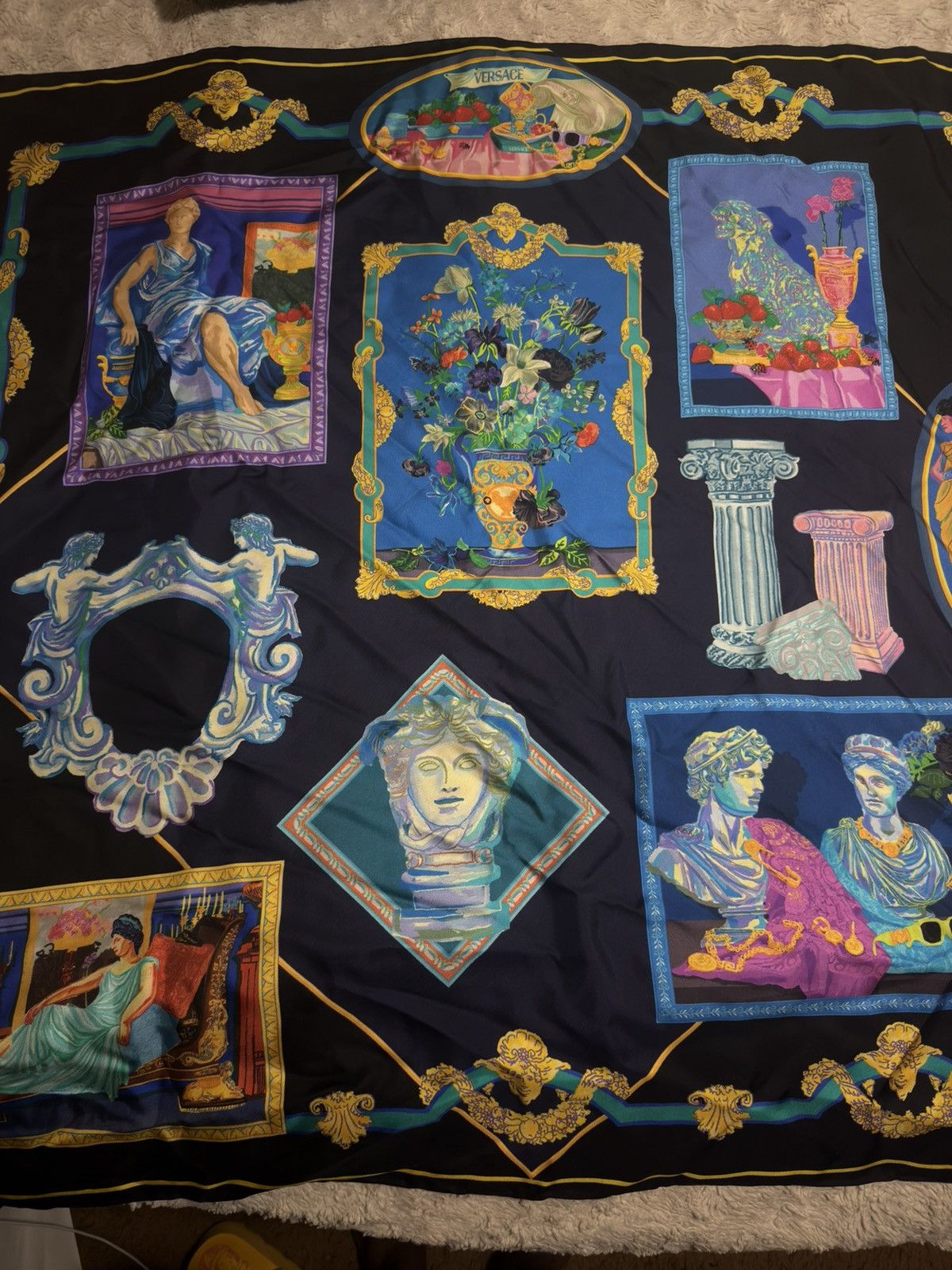 Versace Versace Large Gallery Silk Foulard Twill Scarf 90cm Size ONE SIZE - 1 Thumbnail