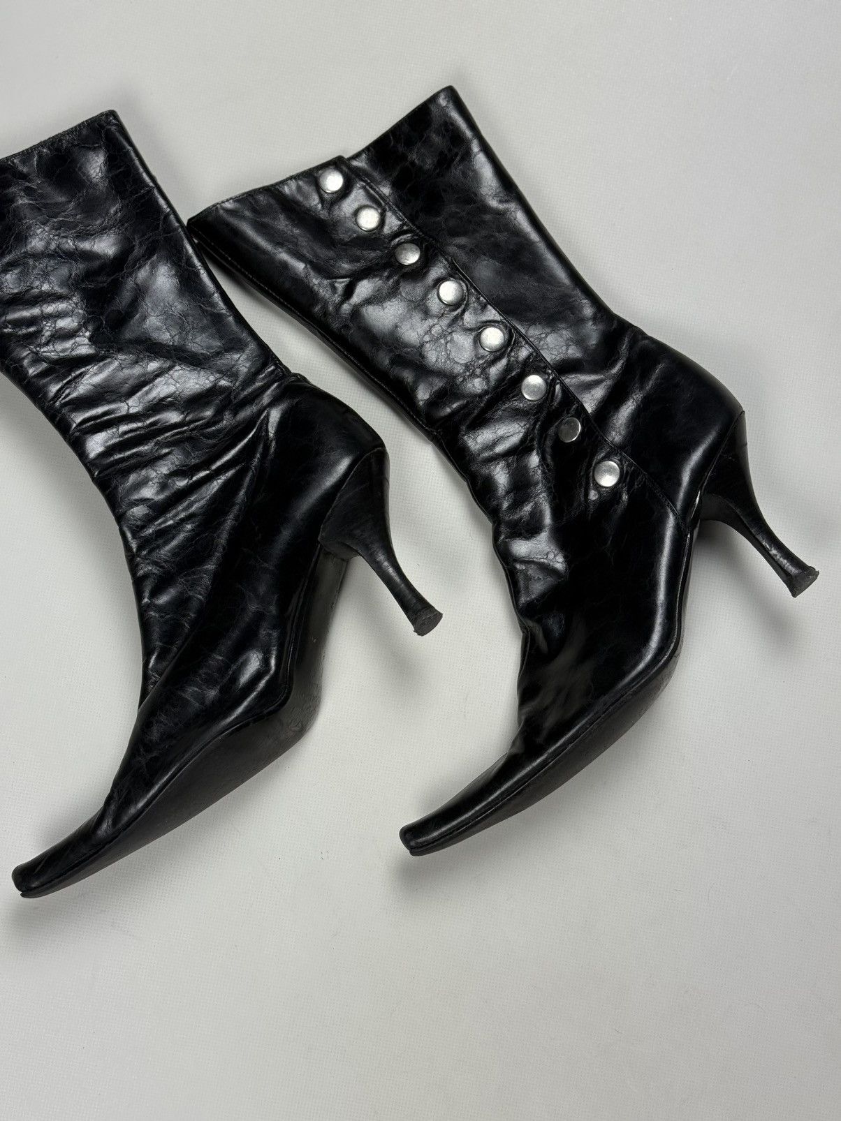 Buffalo London Buffalo London Y2K Leather To The Knee Mid Calf Heels Boots Size US 9 / IT 39 - 5 Thumbnail