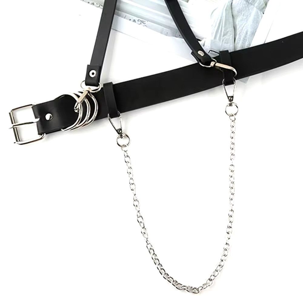 Other Black Pu Leather Harness Waist Belt Size ONE SIZE - 9 Thumbnail
