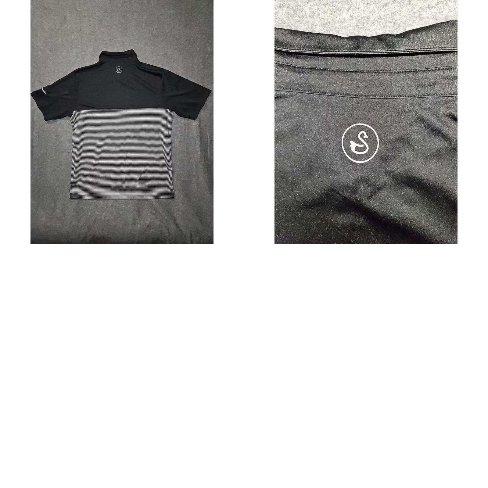 Vintage Swannies Polo Shirt Mens XL Black Gray Stripe Holiday Island Golf Performance Size US XL / EU 56 / 4 - 8 Thumbnail