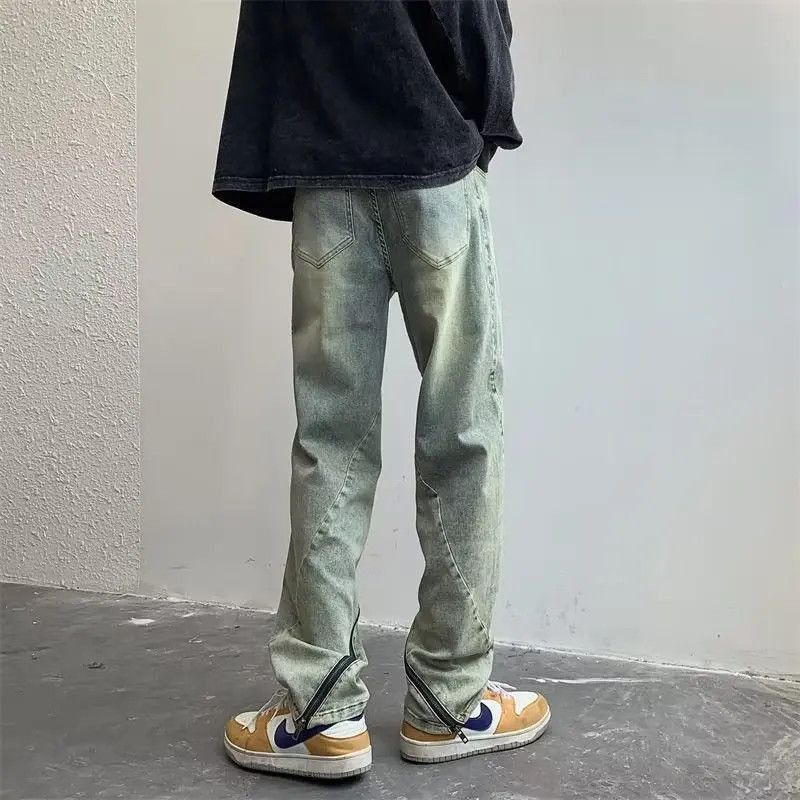 Japanese Brand Retro zipper micro flared straight leg jeans Size US 32 / EU 48 - 5 Thumbnail