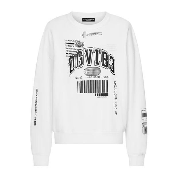 image of Dolce Gabbana O1G2R1Mq0324 Sweatshirts In Bianco & White in Bianco/White, Men's (Size XL)