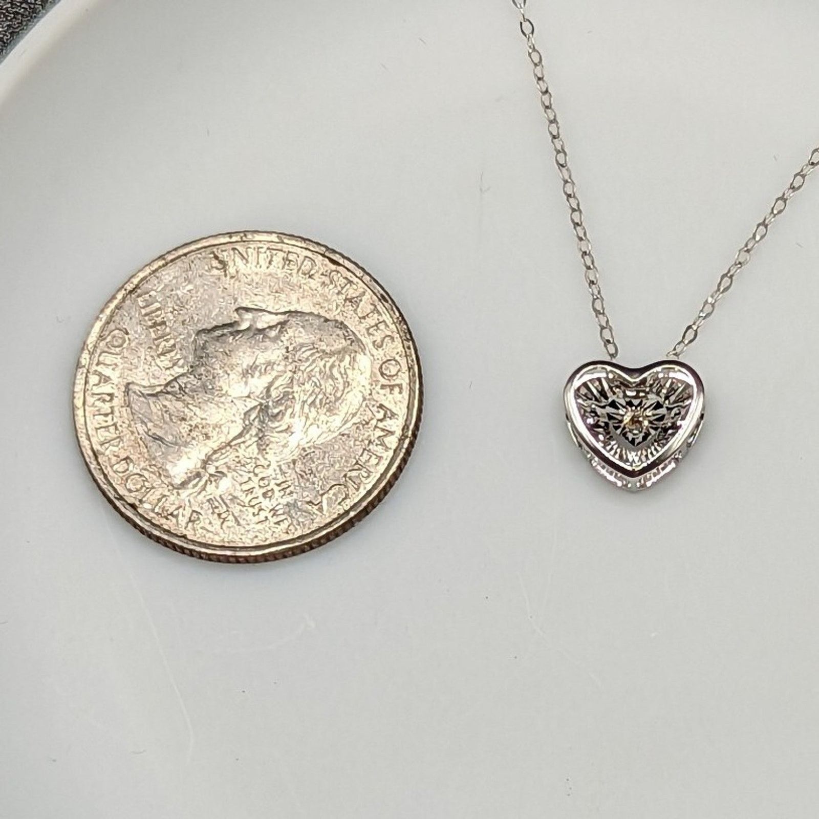 Other Heartbeat: Solid 18k White Gold Diamond Pendant Necklace Size ONE SIZE - 6 Thumbnail