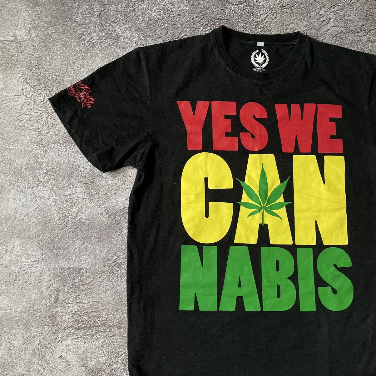 Vintage Vintage Y2K Graphic Tee Cannabis Print Faded Black Punk L Size US L / EU 52-54 / 3 - 3 Thumbnail