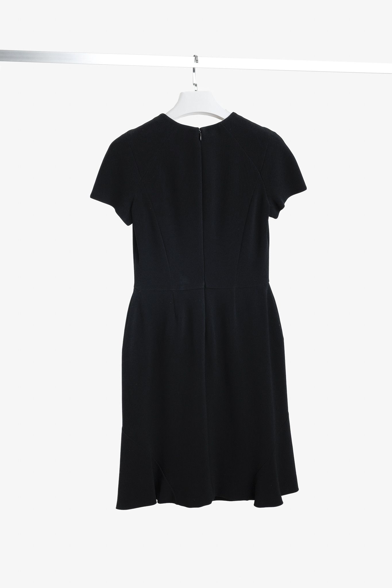 Alexander McQueen Alexander McQueen Black Wool Crepe Pleated A-Line Dress Size M / US 6-8 / IT 42-44 - 1 Thumbnail