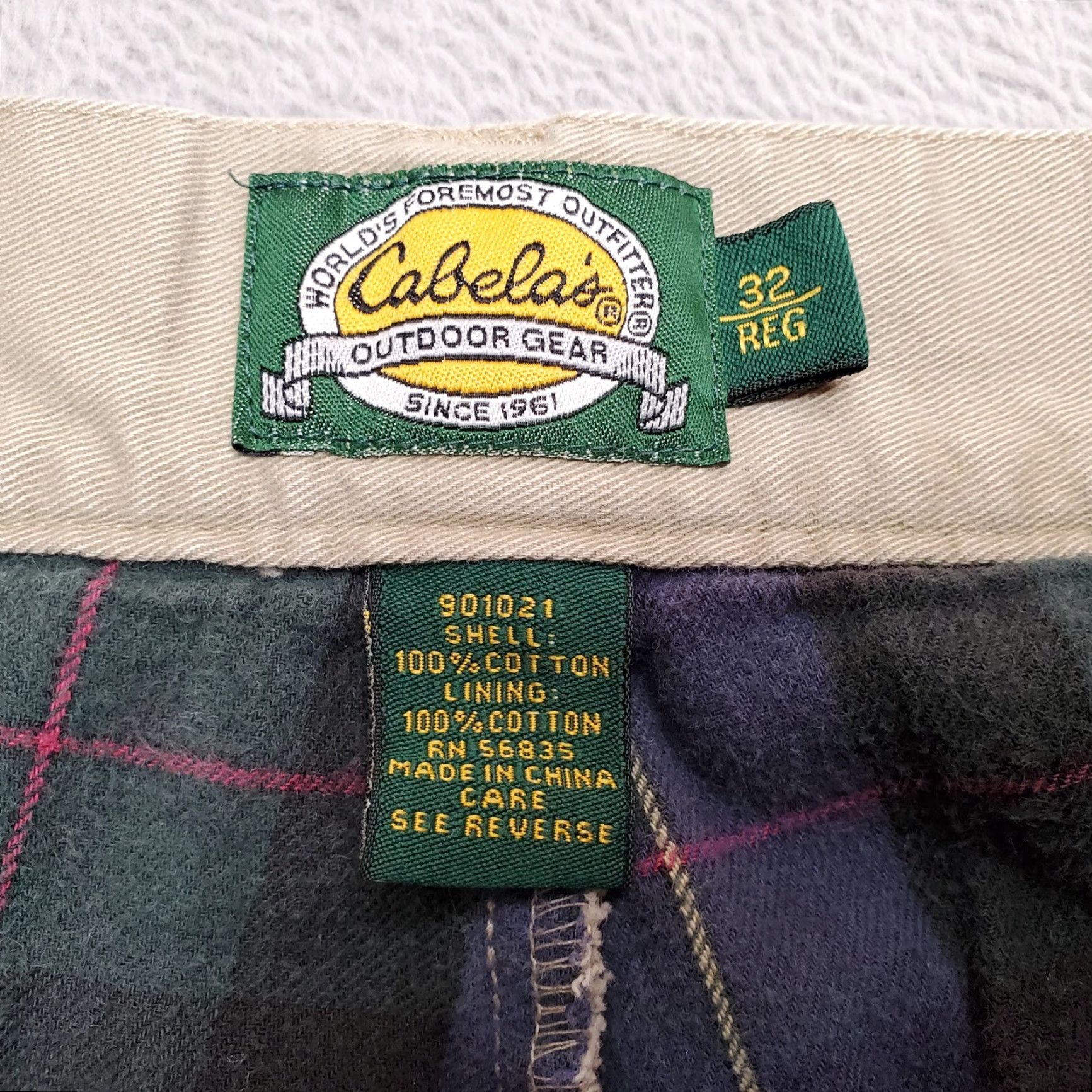 Vintage Cabela's Flannel Lined Pants Womens 32 R Khaki Casual Up North Cabin Casual Pants Size 24" / US 00 / IT 34 - 7 Thumbnail