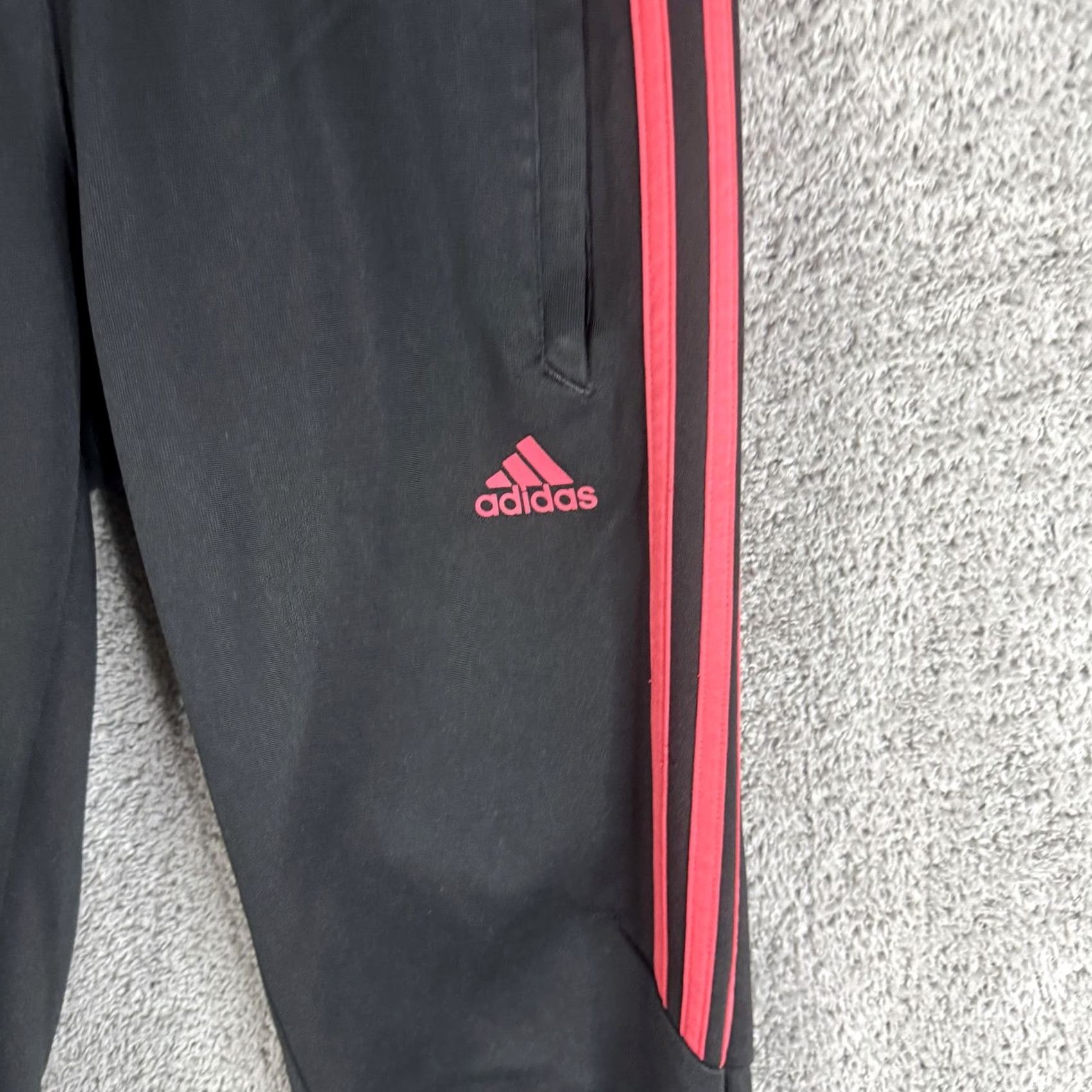 Adidas Adidas Climacool Track Pants Mens XS Black Pink 3 Stripe Zip Ankle Athletic Size US 27 - 4 Thumbnail