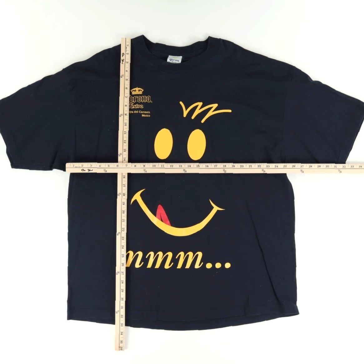 Vintage VINTAGE Corona Extra Shirt Navy Blue 2XL Mens Smiley Face Mmm VTG 90s Size US XXL / EU 58 / 5 - 3 Thumbnail