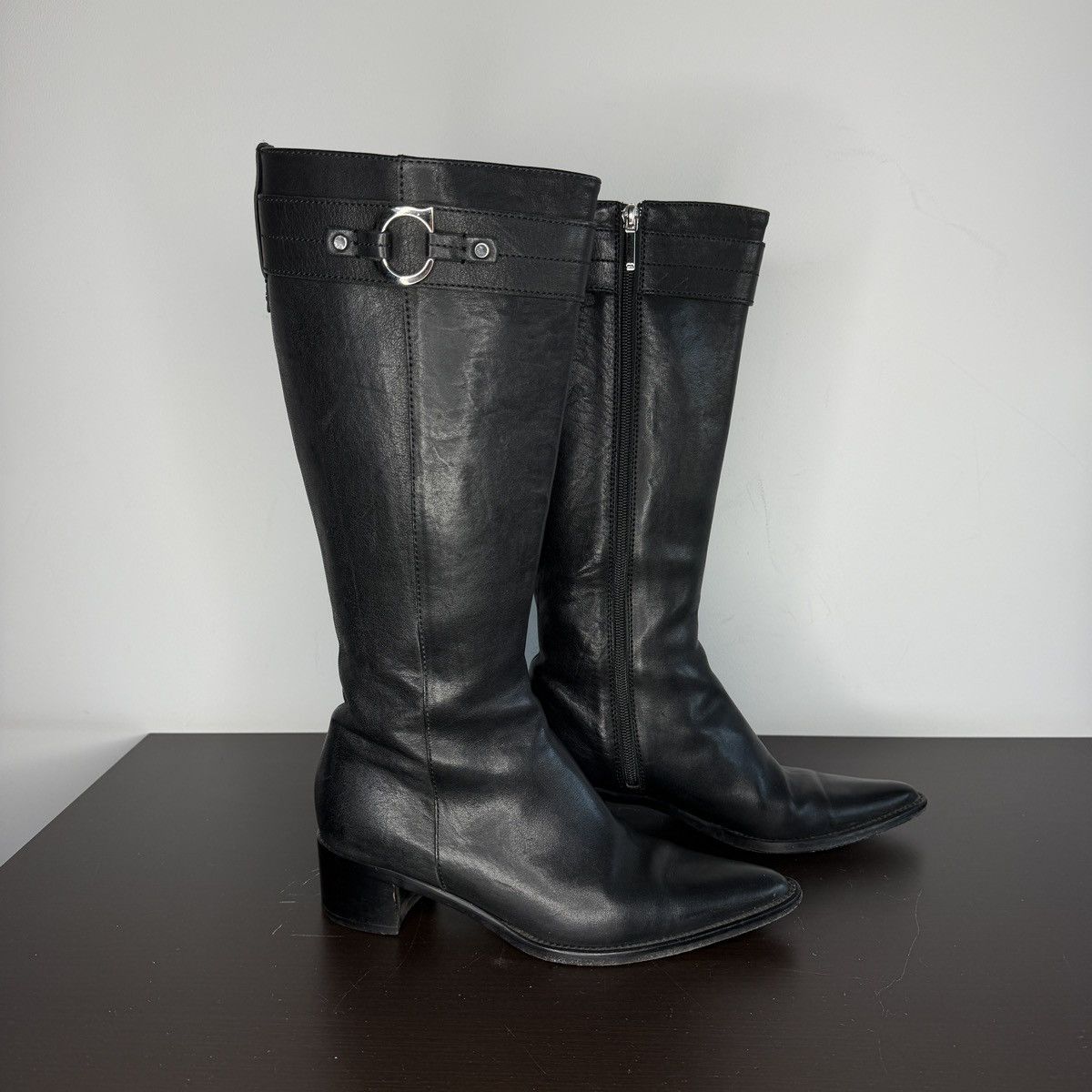 Dior Christian Dior Boots High Black Leather Size US 7 / IT 37 - 6 Thumbnail