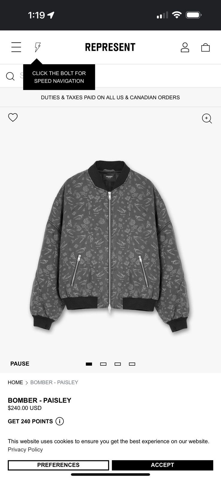 Represent Clo. Represent Paisley Bomber Jacket Size US M / EU 48-50 / 2 - 2 Thumbnail