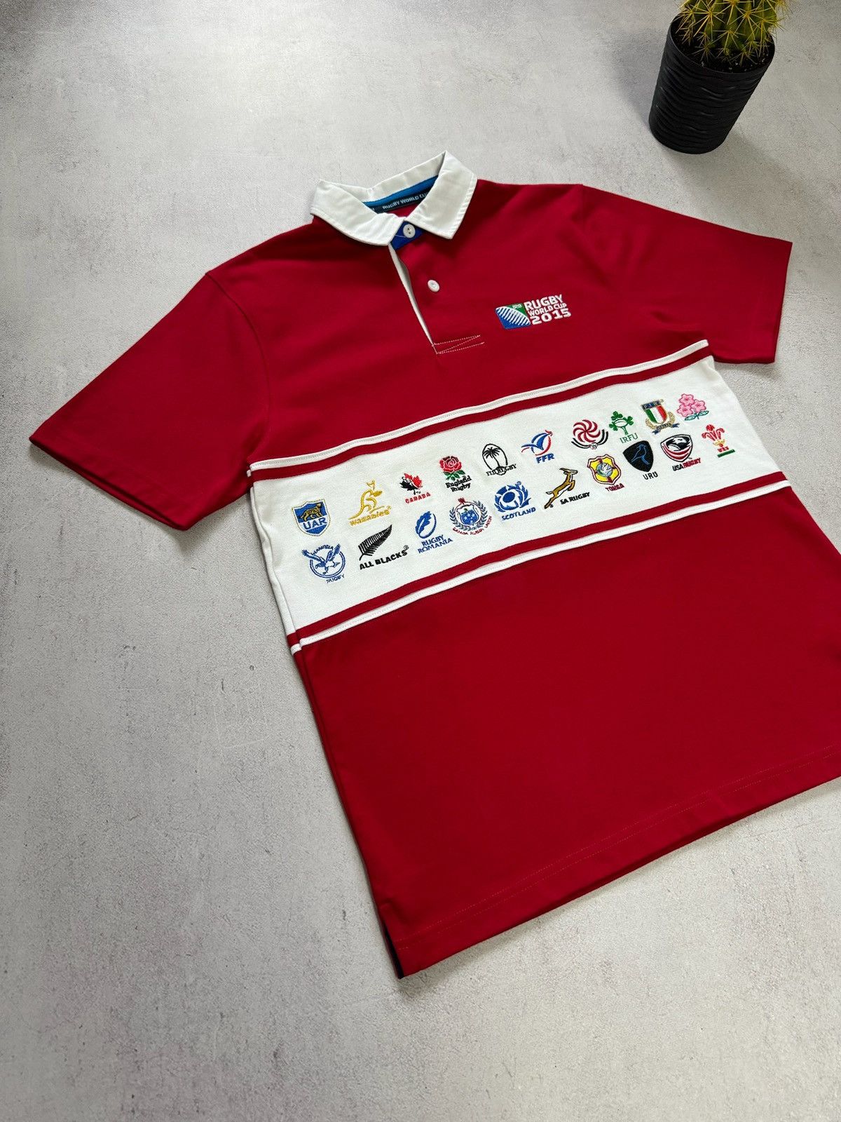 Vintage Vintage England Rugby World Cup 2015 All Teams Polo T Shirt Size US S / EU 44-46 / 1 - 2 Thumbnail