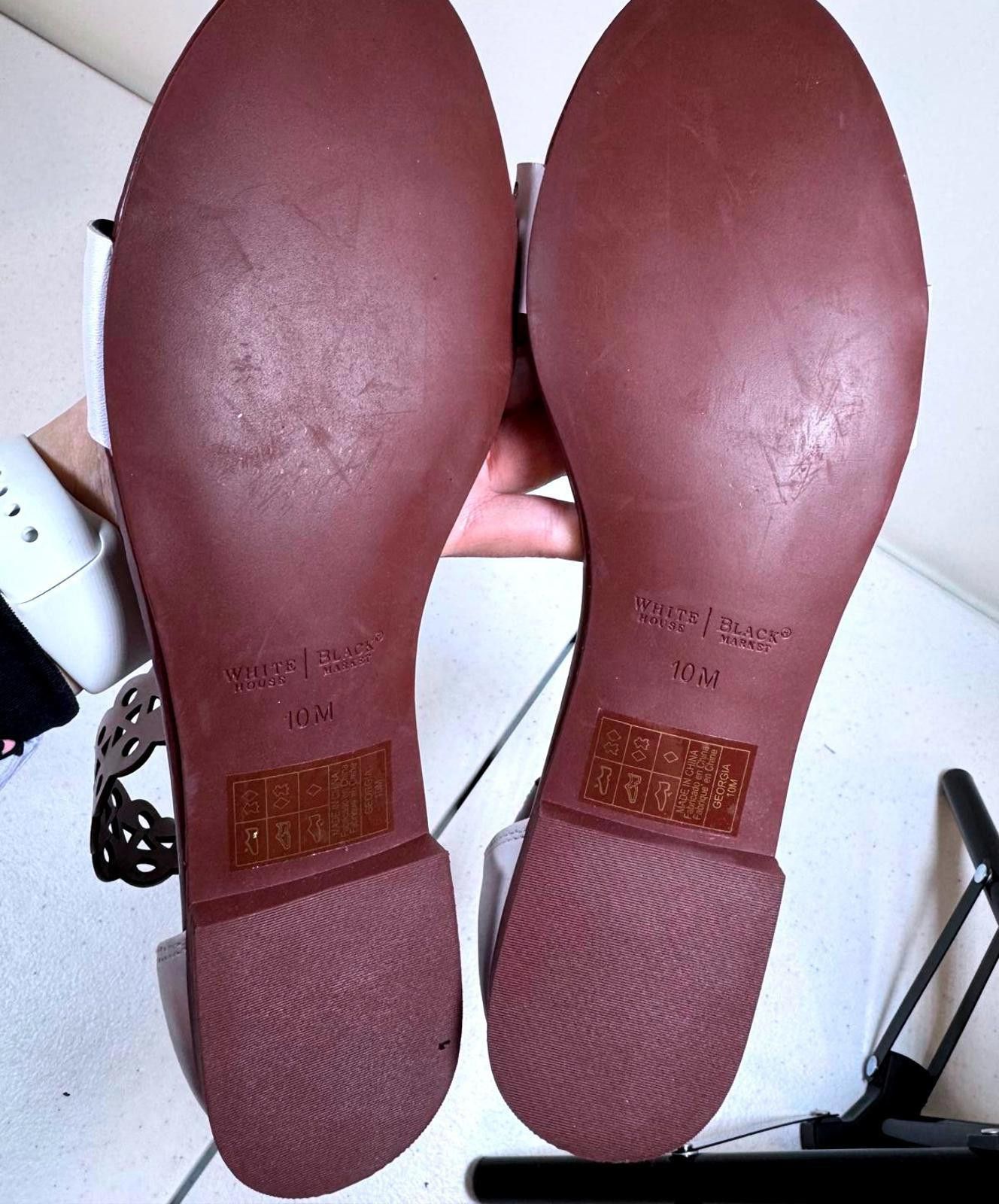 Designer Trendy Brown and White Cutout Sandals Size US 10 / IT 40 - 6 Thumbnail