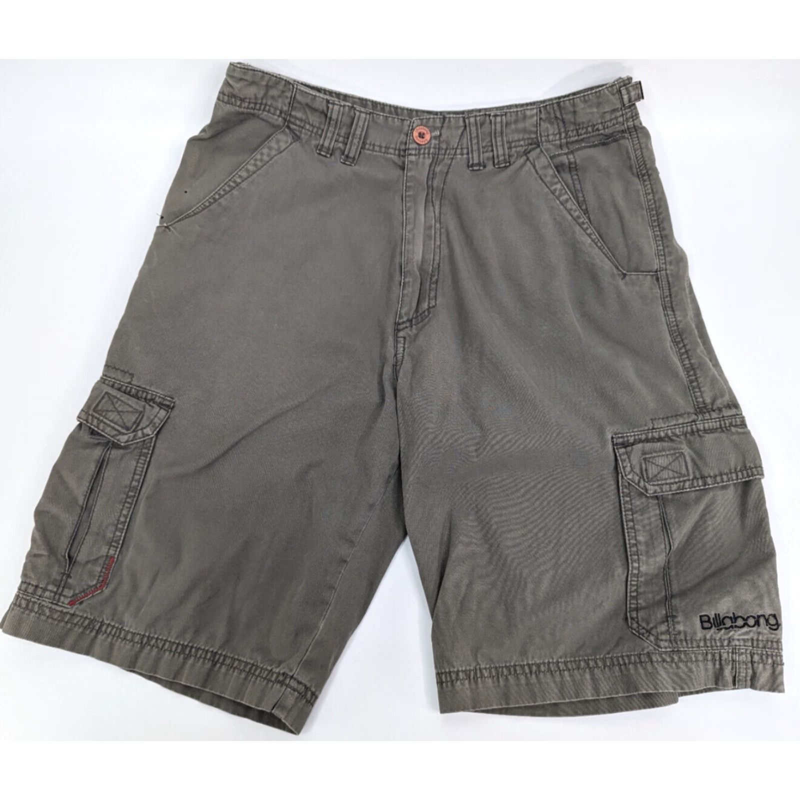 Billabong VINTAGE Billabong Cargo 8 Pocket Shorts Men’s Size 31 Green Grey Skate Y2K Baggy Size US 31 - 2 Thumbnail