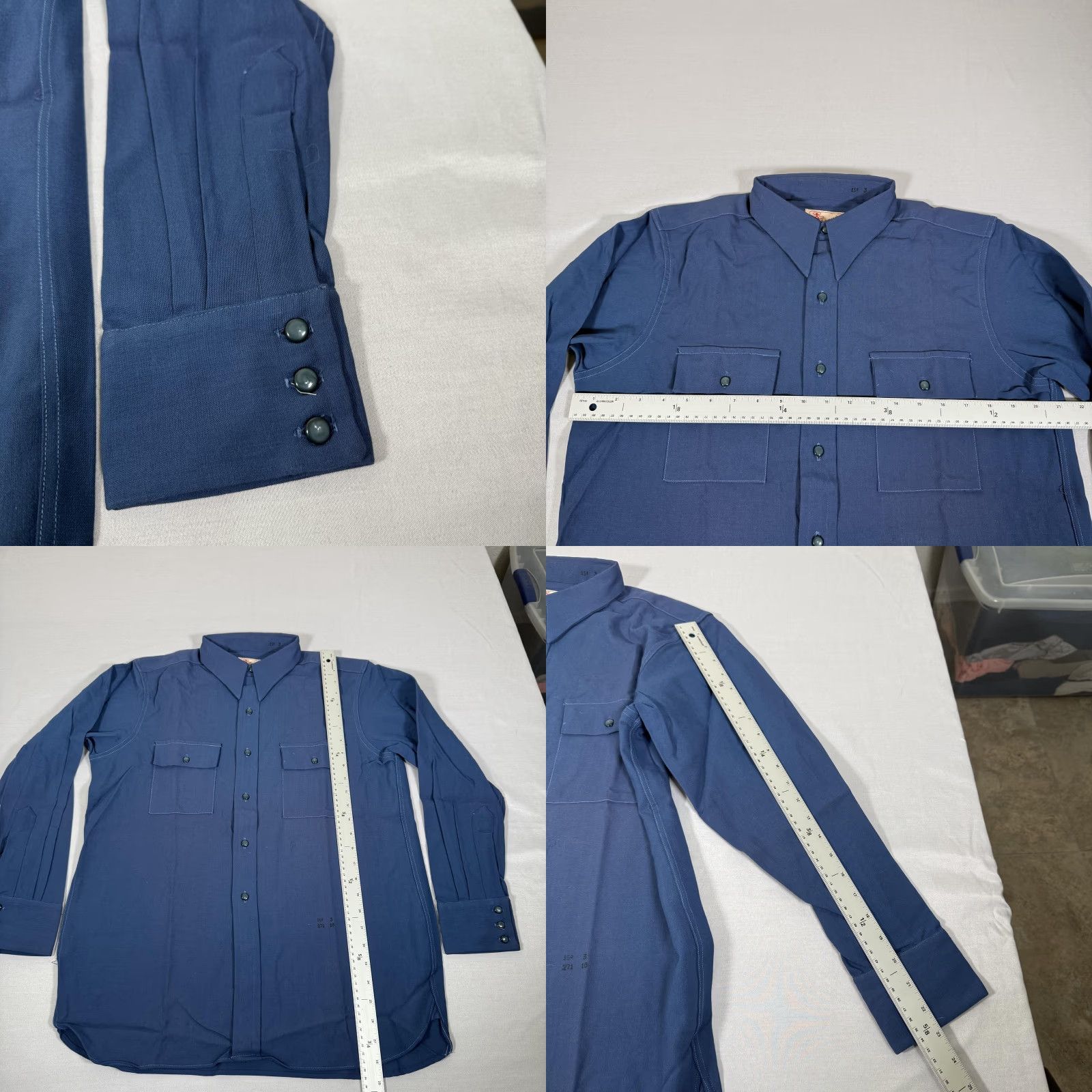 Vintage VINTAGE Liondale Western Shirt Mens M Blue Wool Button-Up 60s 60s Cowboy Long Sleeve Pockets Buttons Size US M / EU 48-50 / 2 - 8 Thumbnail