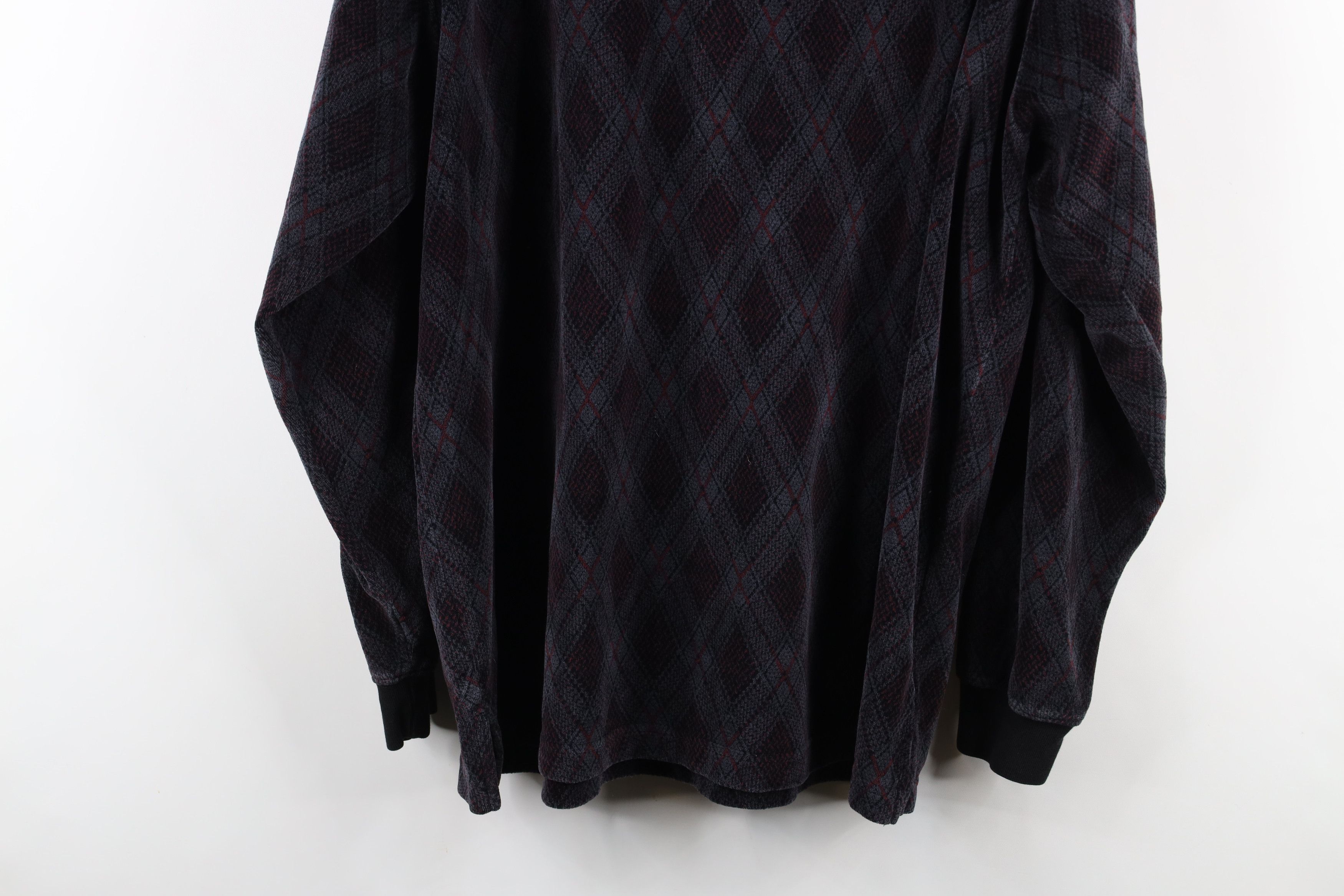 Vintage Vintage 90s Streetwear Diamond Fleece Long Sleeve Rugby Polo Size US L / EU 52-54 / 3 - 11 Thumbnail