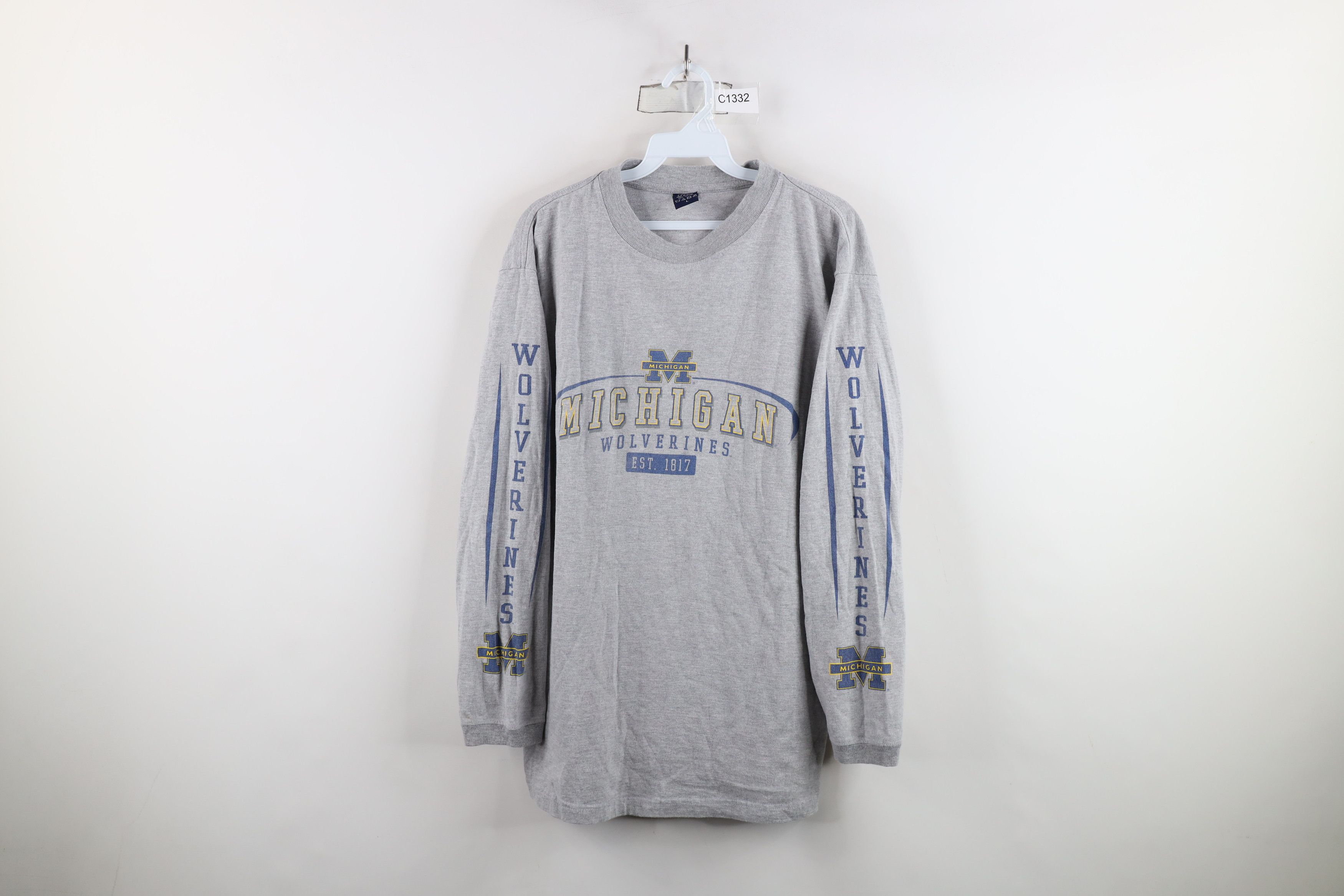 Vintage Vintage 90s Spell University of Michigan Long Sleeve T-Shirt Size US L / EU 52-54 / 3 - 1 Thumbnail