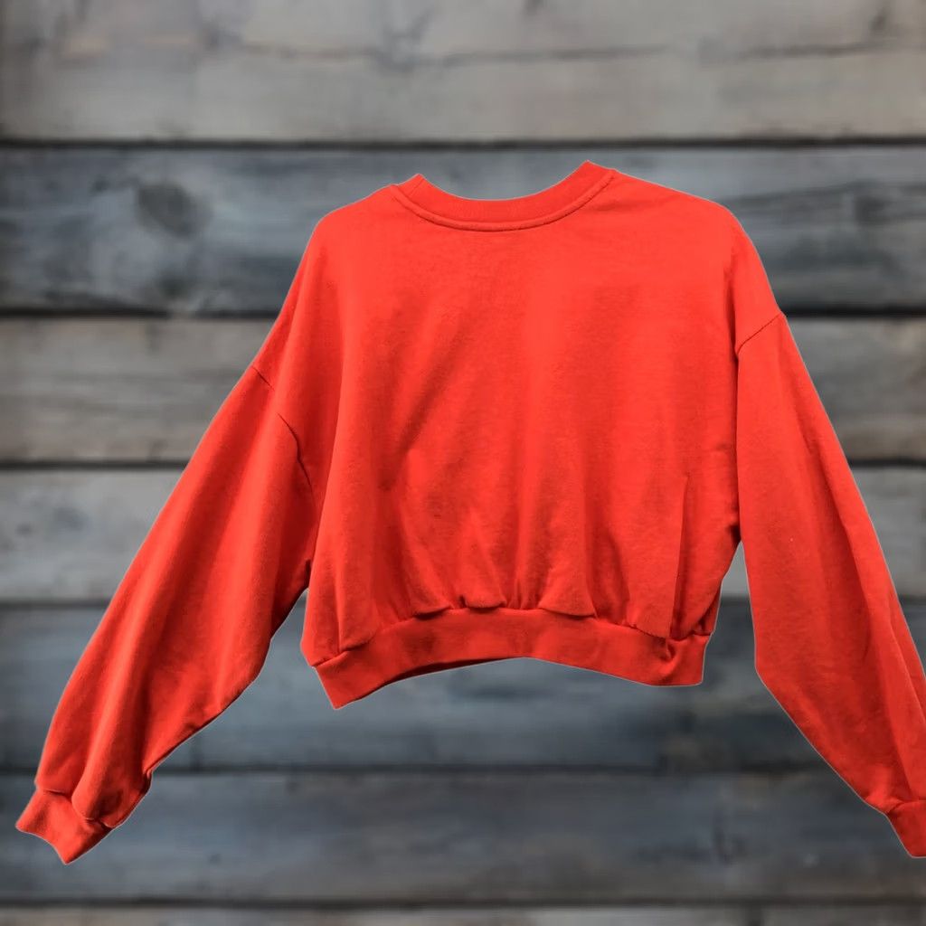 Levi's Levi's Sweatshirt Womens M Orange Crewneck Relaxed Cropped Pullover Size M / US 6-8 / IT 42-44 - 1 Thumbnail