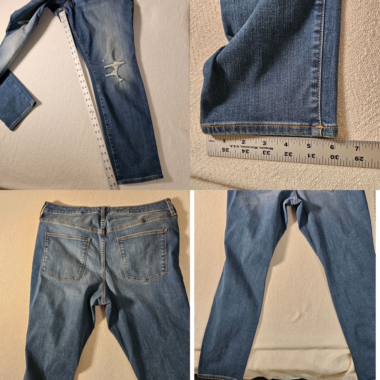 Vintage Universal Thread Jeans Women Skinny Cropped High-Rise 16 Blue 28in Inseam Stretch Size 38" / US 16 / IT 52 - 8 Thumbnail