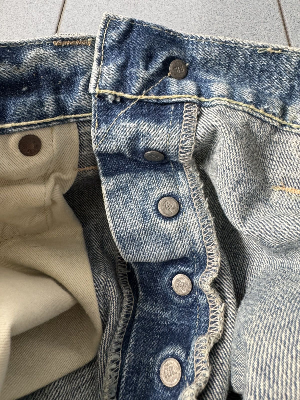 Ralph Lauren 2006 RRL 1/1 Moonshine Wash Lapidary Gemstone Selvedge Denim Size US 35 - 22 Thumbnail