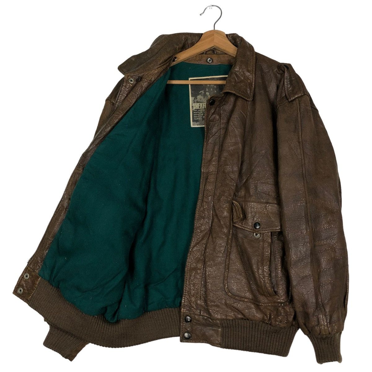 Japanese Brand 🔥VINTAGE FLY LEATHER JACKET MILITARY PIERRE BONEE USA Size US L / EU 52-54 / 3 - 11 Thumbnail