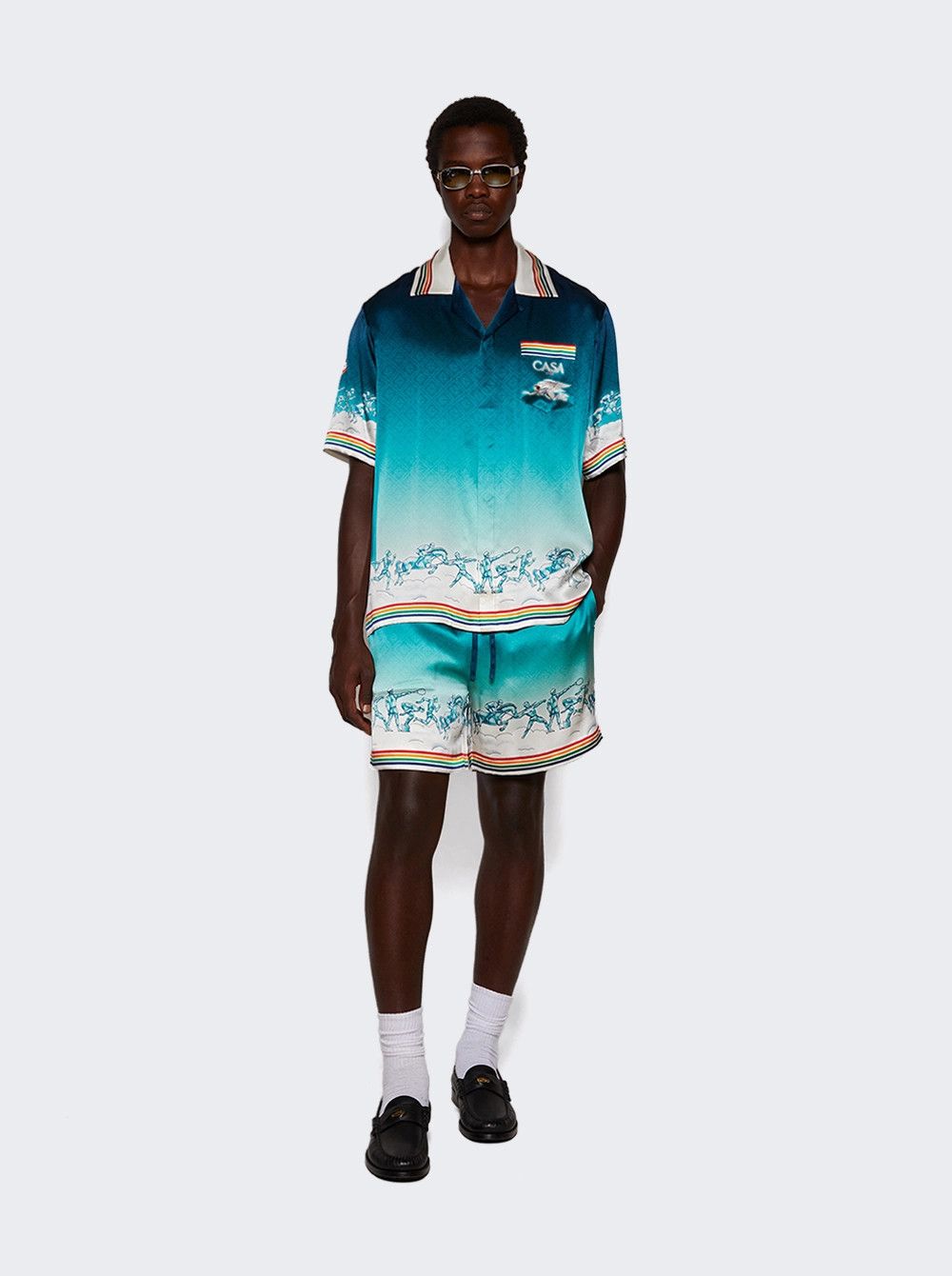 Casablanca o1mle0326 Drawstring Shorts in Multicolor Size US 32 / EU 48 - 2 Thumbnail