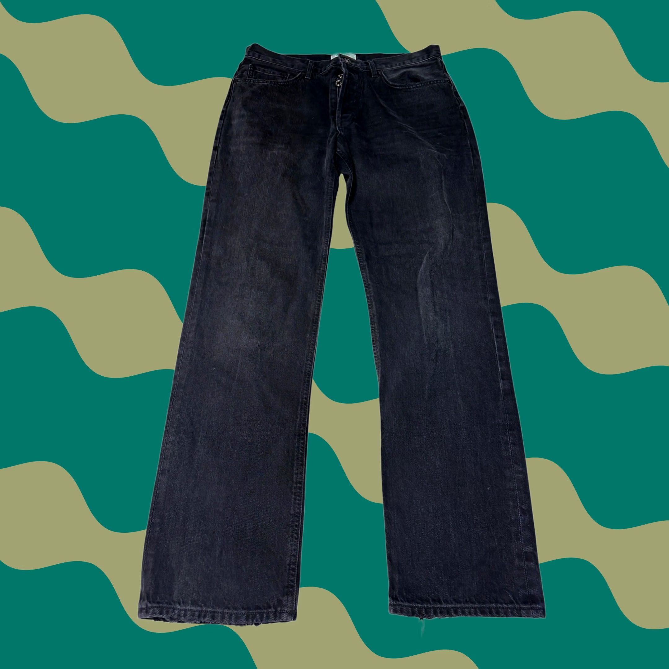 Agolde VINTAGE? No. AGOLDE Lana High-Rise Straight Jeans Washed Black Womens Size 33X30 Size 24" / US 00 / IT 34 - 1 Thumbnail