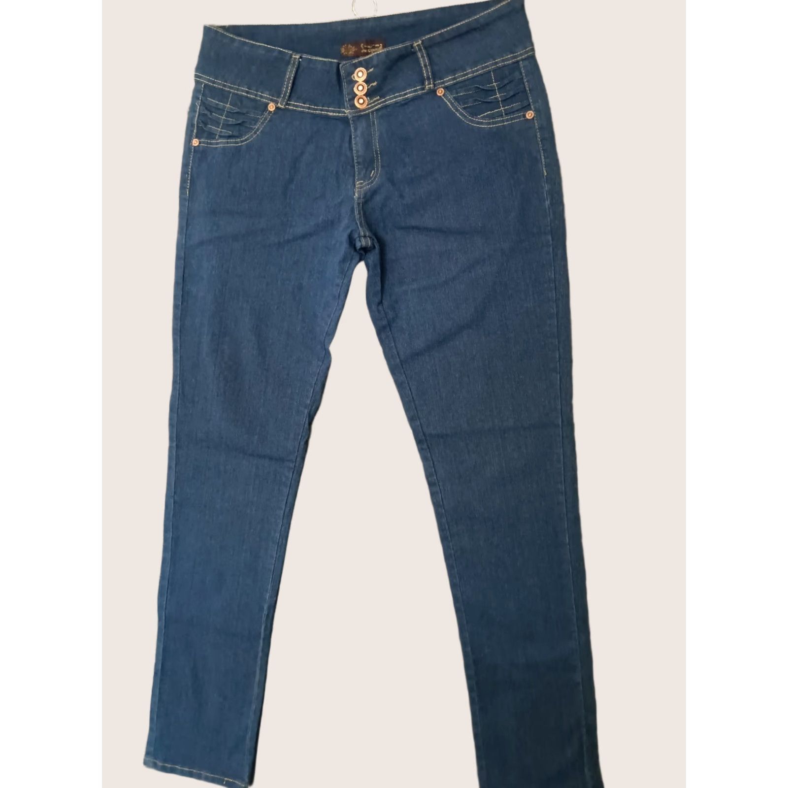 Vintage Unbranded Jeans Woman 3 Button Closure Medium Wash Skinny Blue 19/20 5-Pocket Design Denim Cotton Blend Stretch Slim Plus Jeans Kristen 90s Womens Size 40" / US 18 - 1 Thumbnail