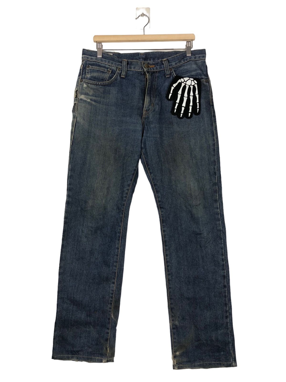 Edwin 🔥90’s VINTAGE EDWIN MADE IN JAPAN JEANS DISTRESSED DENIM Size US 35 - 1 Thumbnail
