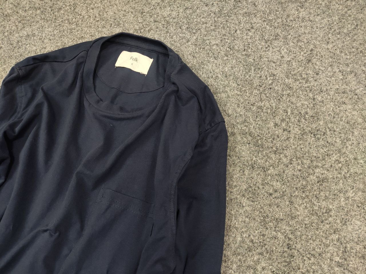 Folk Folk Design Classic Navy Blue Cotton Long Sleeve Sweatshirt Size US M / EU 48-50 / 2 - 14 Thumbnail