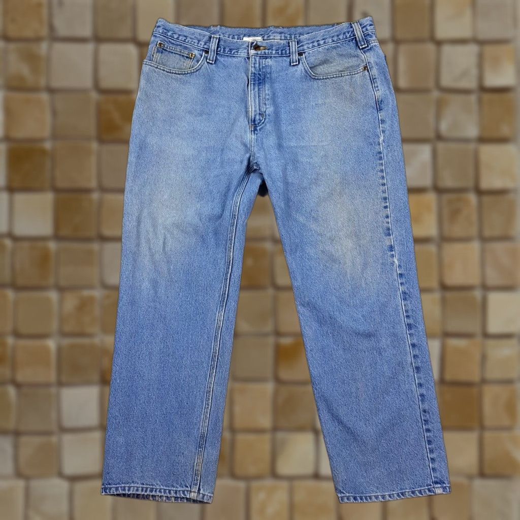 Carhartt Carhartt Jeans B460 Relaxed Fit 40x30 Denim Blue Work Straight Vintage Mens 90s Grunge Retro USA Western Carhartt Logo Navy Blue Jeans Size US 40 / EU 56 - 1 Thumbnail