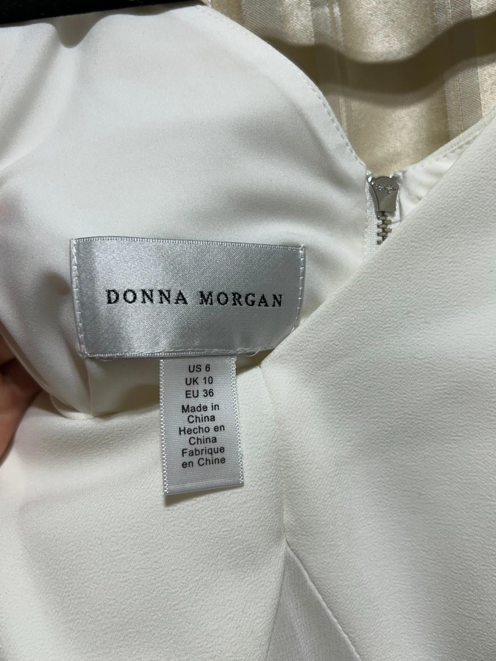 Designer Donna Morgan White Sleeveless Sheath Dress Size 6 Size M / US 6-8 / IT 42-44 - 8 Thumbnail
