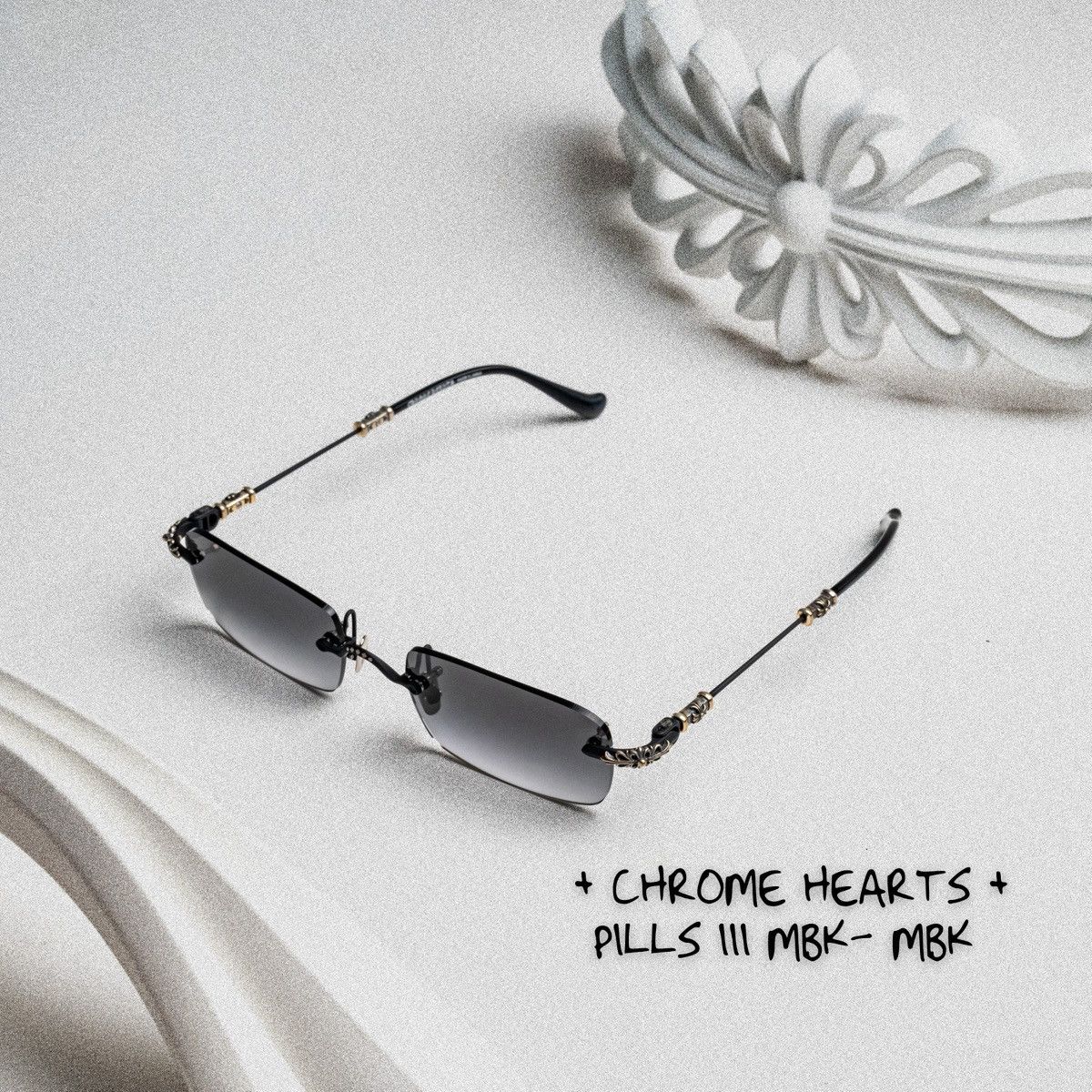 Chrome Hearts CHROME HEARTS PILLS III MATTE BLACK- MATTE BLACK SUNGLASSES Size ONE SIZE - 1 Thumbnail