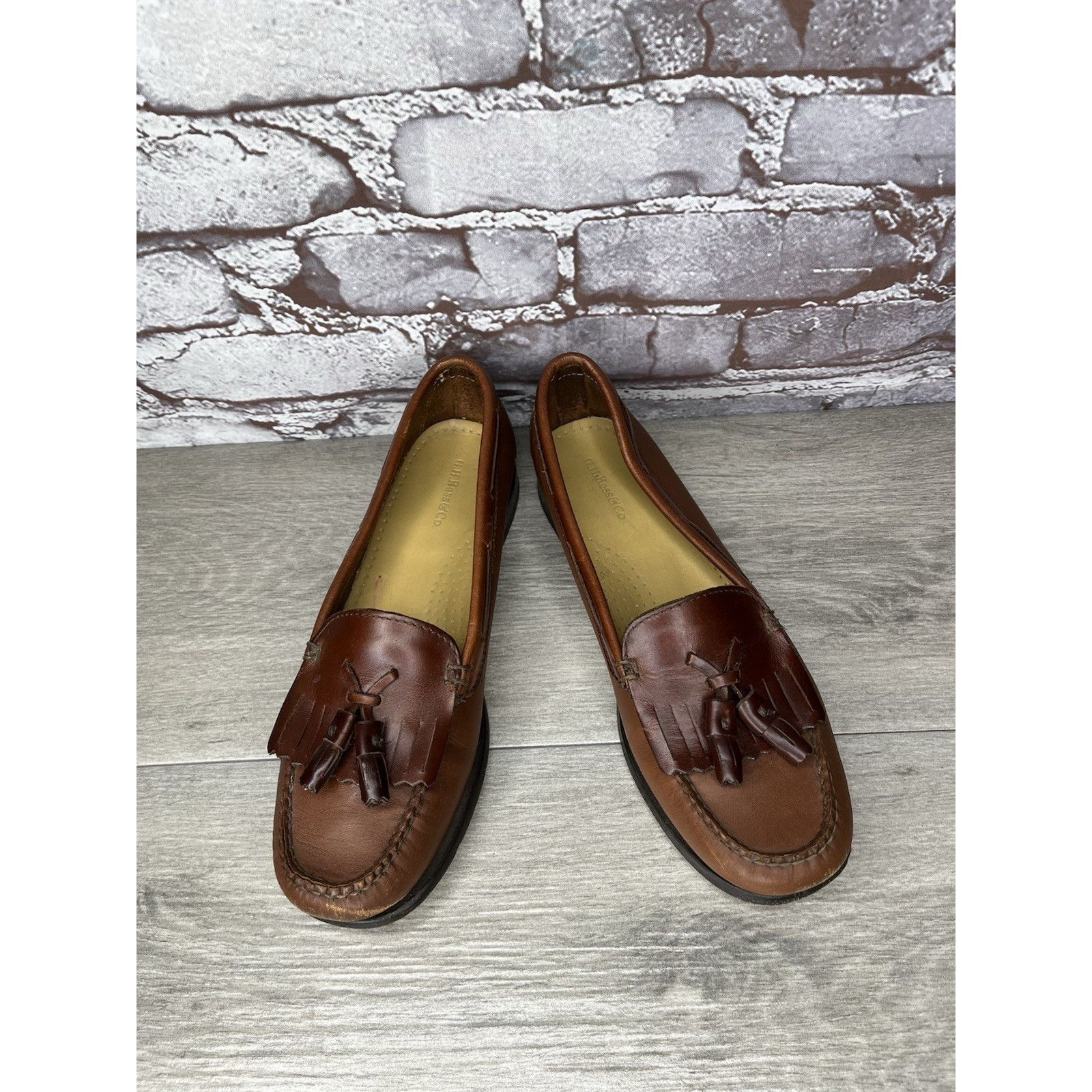 Bass GH BASS Jackie Brown Leather Kiltie Tasseled Slip-On Loafers Size US 7.5 / IT 37.5 - 1 Thumbnail