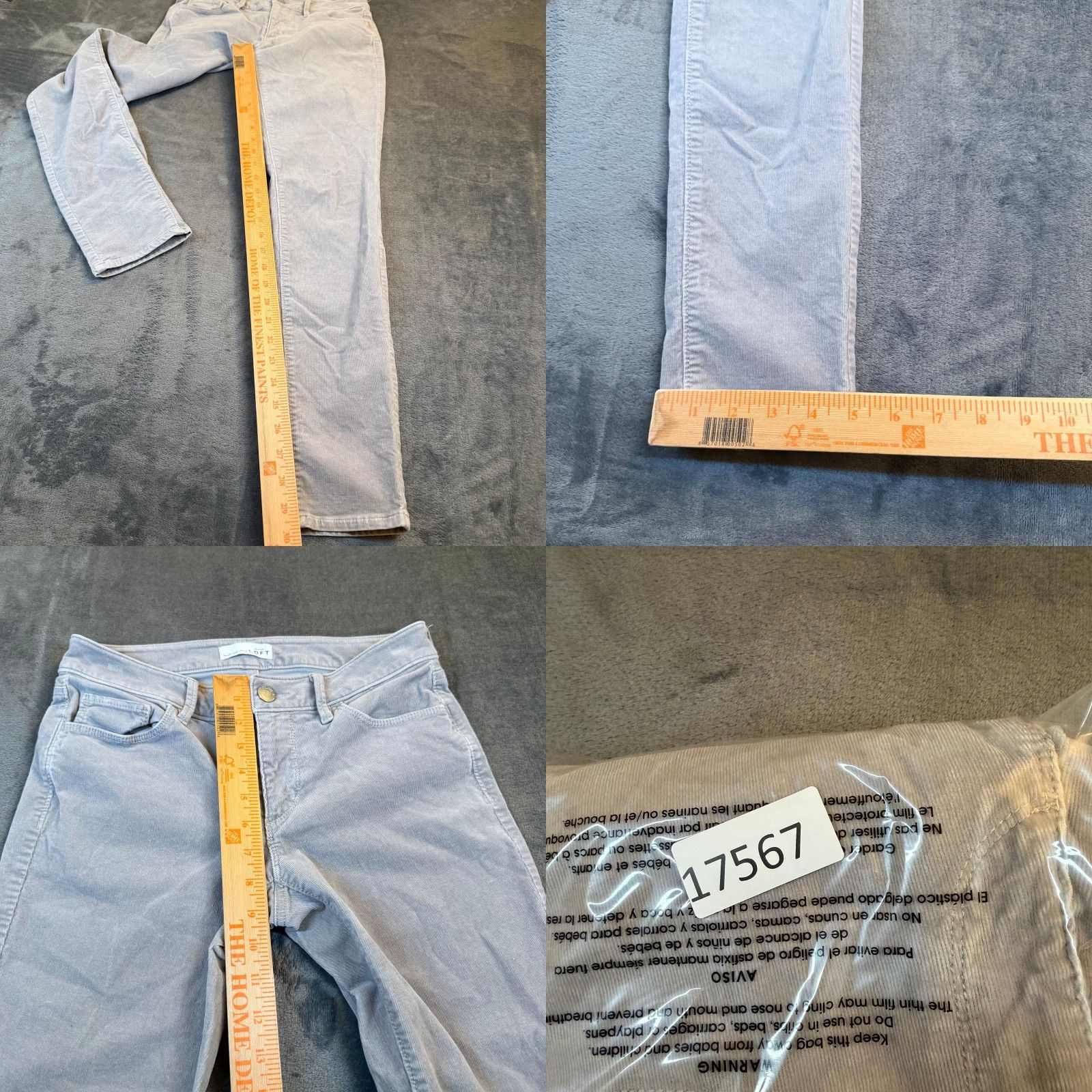 Loft Ann Taylor Loft Curvy Skinny Corduroy Pants Light Grey Womens Size 26 Size 26" / US 2 / IT 38 - 8 Thumbnail