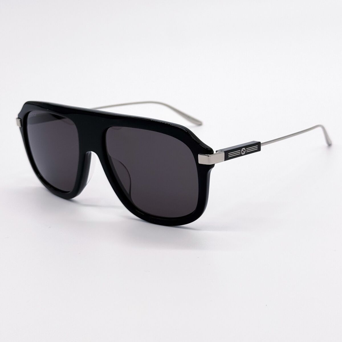 Gucci NEW Gucci Sunglasses GG1309S 005 Shiny Black Grey Shield Men Size ONE SIZE - 4 Thumbnail