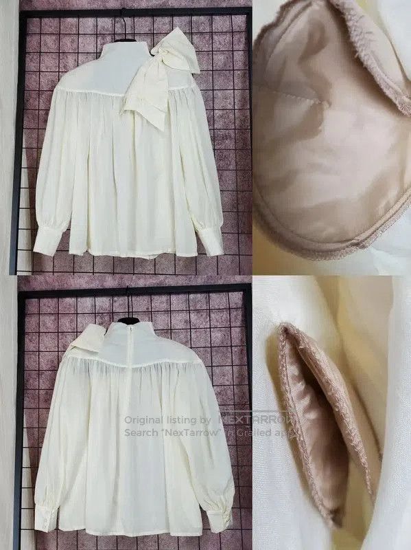 Dior Dior Cream Wool Blend Long Sleeve Blouse . Size M / US 6-8 / IT 42-44 - 2 Thumbnail