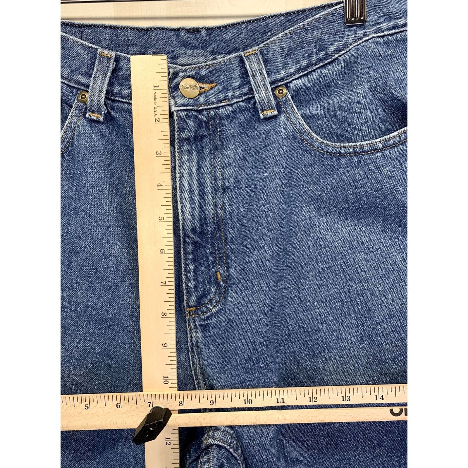 Vintage VINTAGE L.L. Bean Jeans Women 14P Denim Blue Straight Leg 100% Cotton Size 14P Petite Womens Pants Size 36" / US 14 / IT 50 - 4 Thumbnail